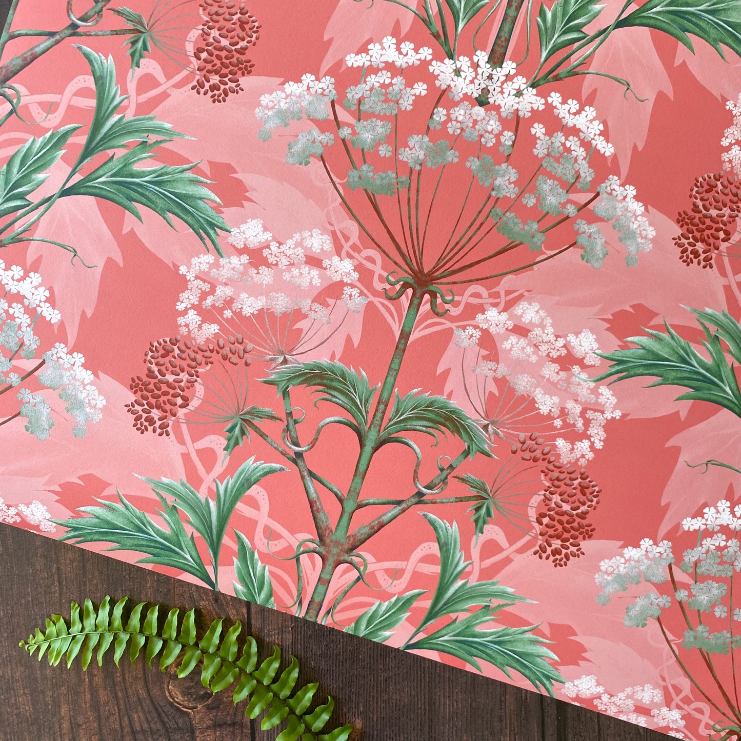 Hemlock Wallpaper in Pimpernel Pink