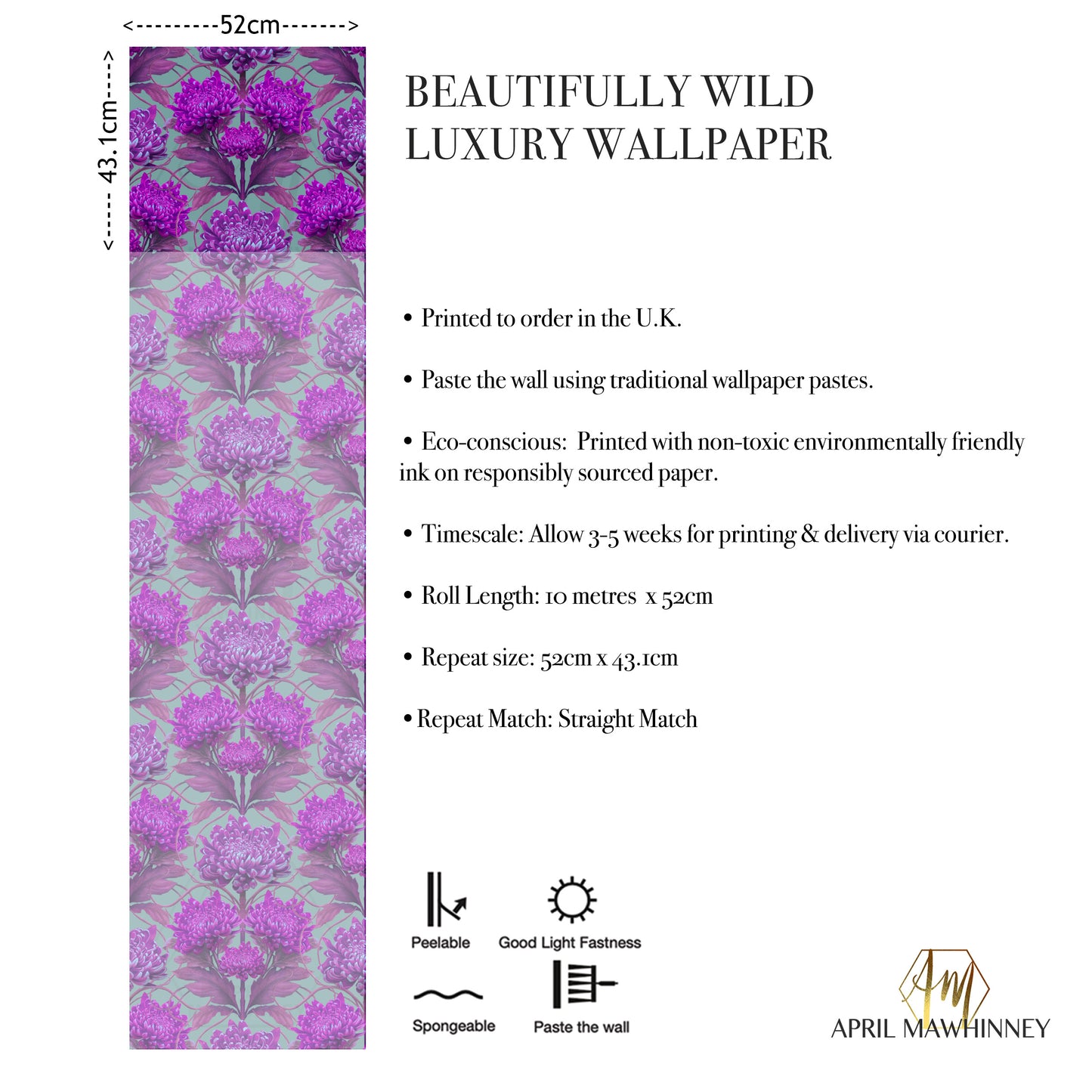 Caustic Chrysanthemum Wallpaper in London Purple