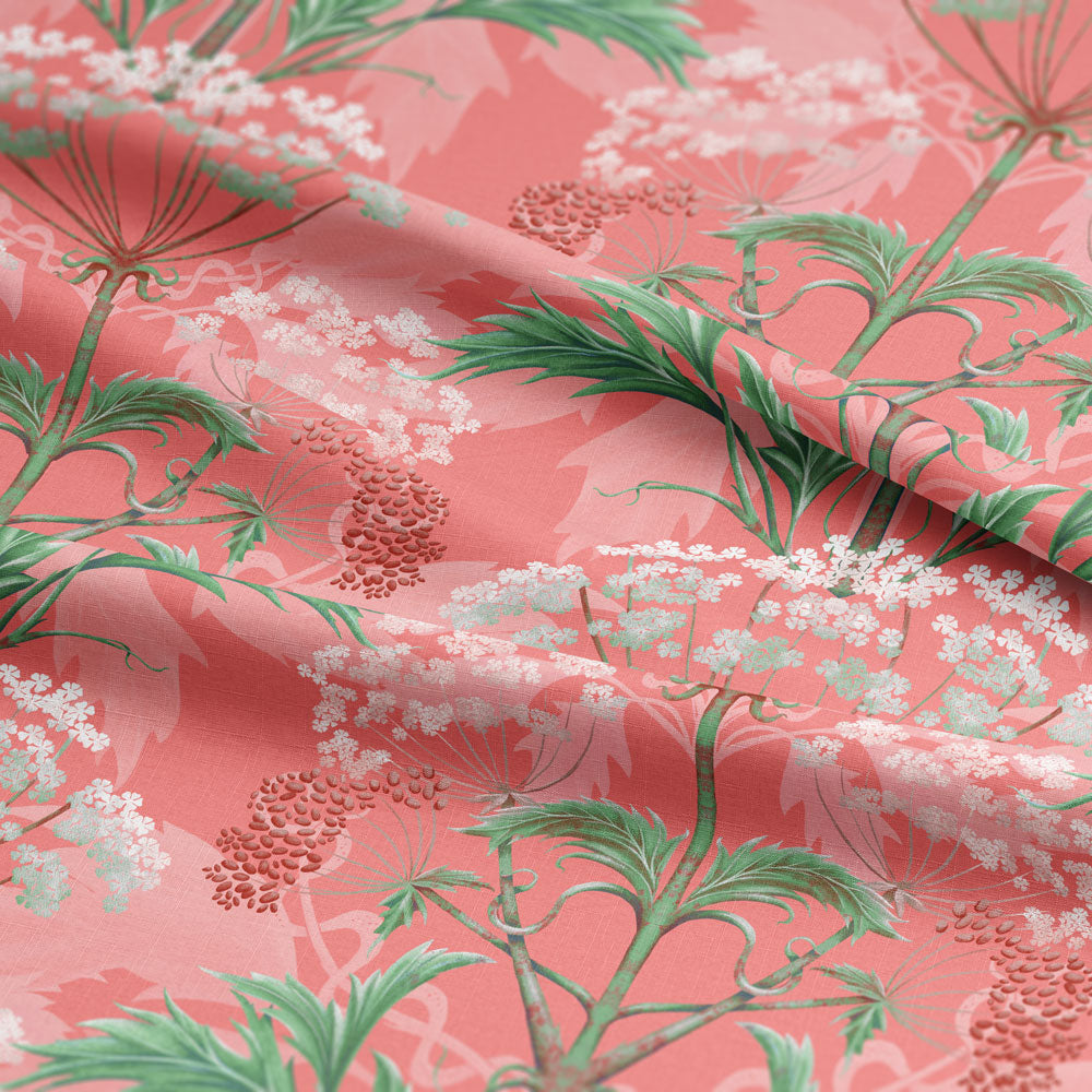 Hemlock Pimpernel Pink Fabric (Linen or Velvet)