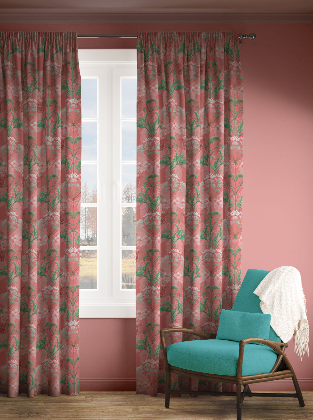 Hemlock Pimpernel Pink Fabric (Linen or Velvet)