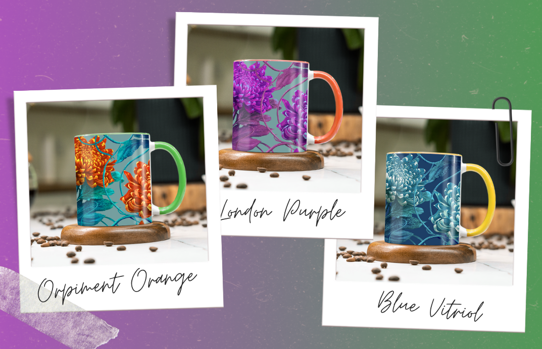 Caustic Chrysanthemum London Purple Mug | Dopamine Decor Coffee Mug