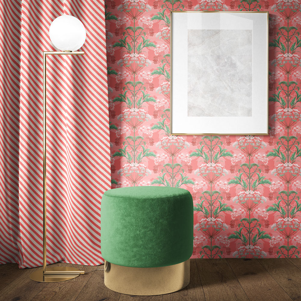 LINEN Pink Waxcap Stocious Fabric