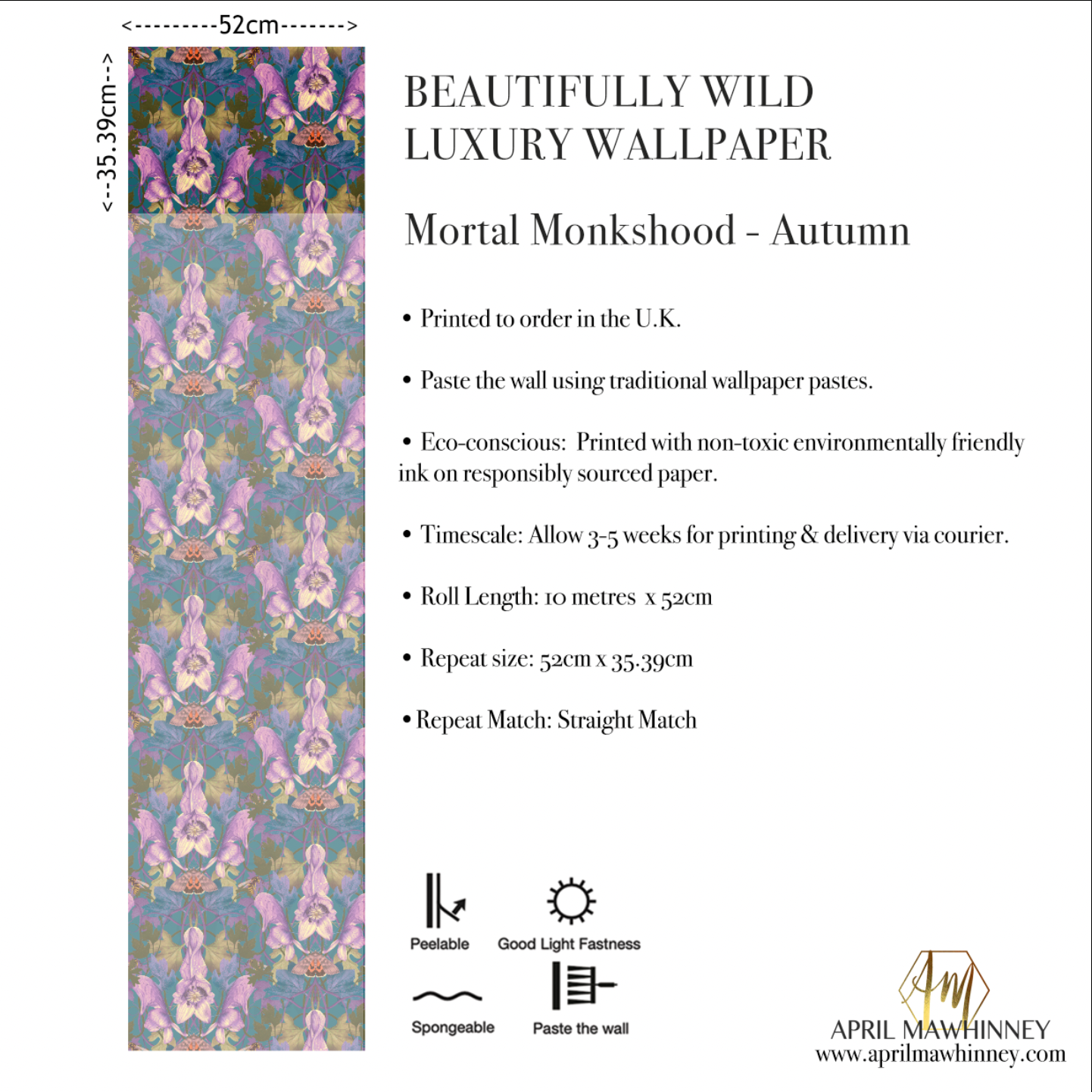 Mortal Monkshood Wallpaper SAMPLE - Autumn