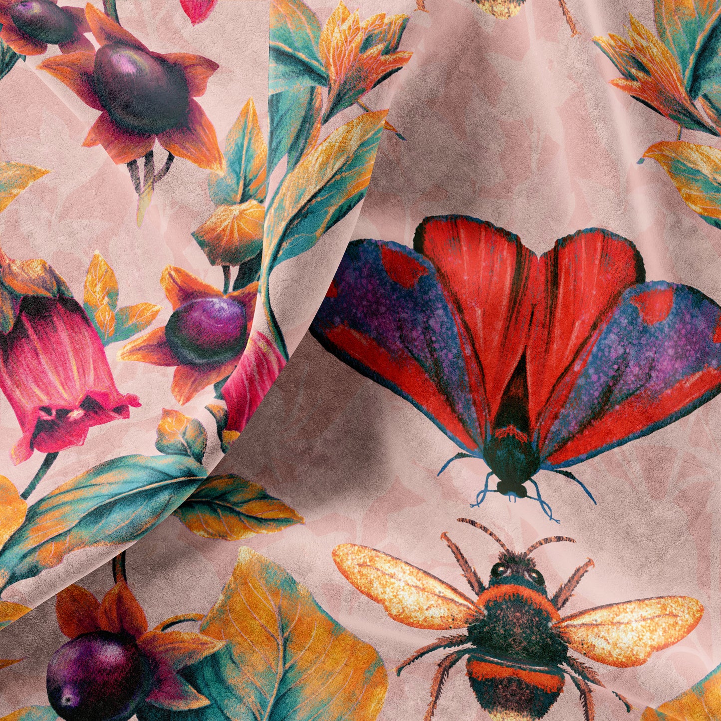 VELVET Deadly Nightshade Fabric in Lughnasa
