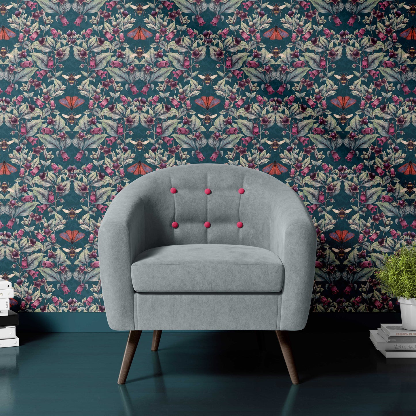 Deadly Nightshade Wallpaper in Midnight SAMPLE