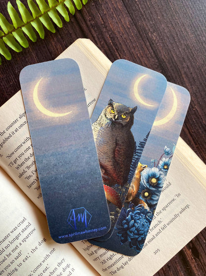 Woodland Owl and Fly Agaric Mushroom Single Bookmark