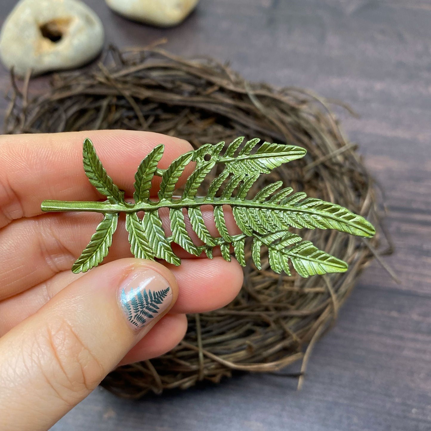 Metal Fern Vintage Style Brooch