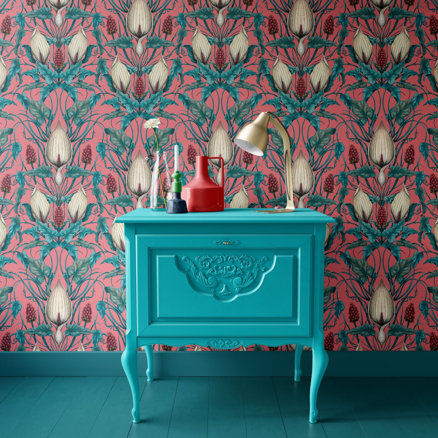 Lords & Ladies Wallpaper in Penicillin Pink SAMPLE