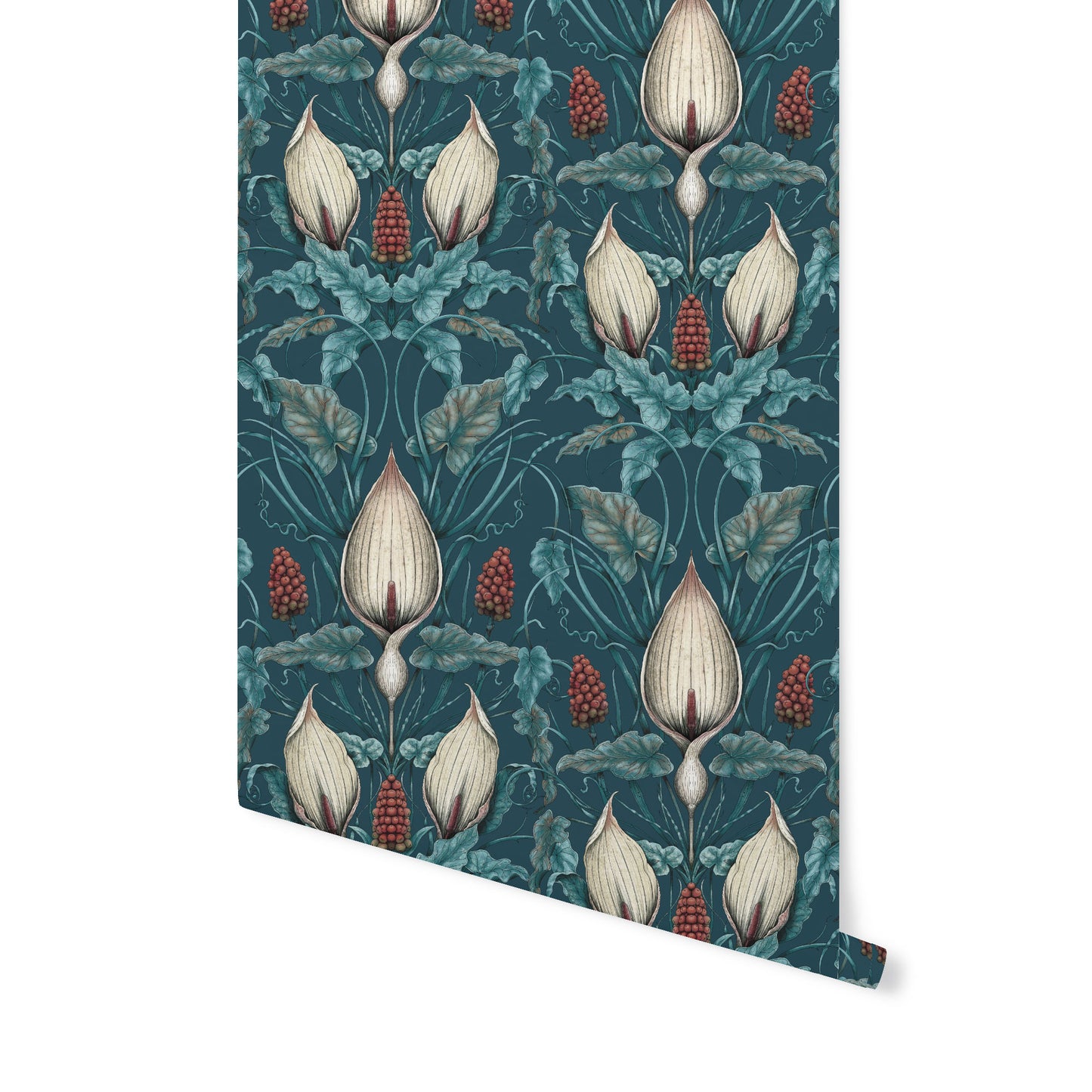 Lords & Ladies Wallpaper in Tincture of Teal SAMPLE