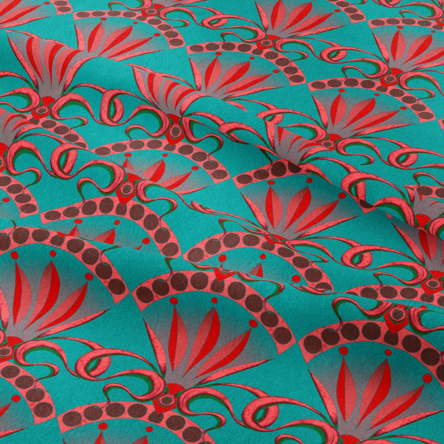 Seed Pod Fabric in Teal SAMPLE