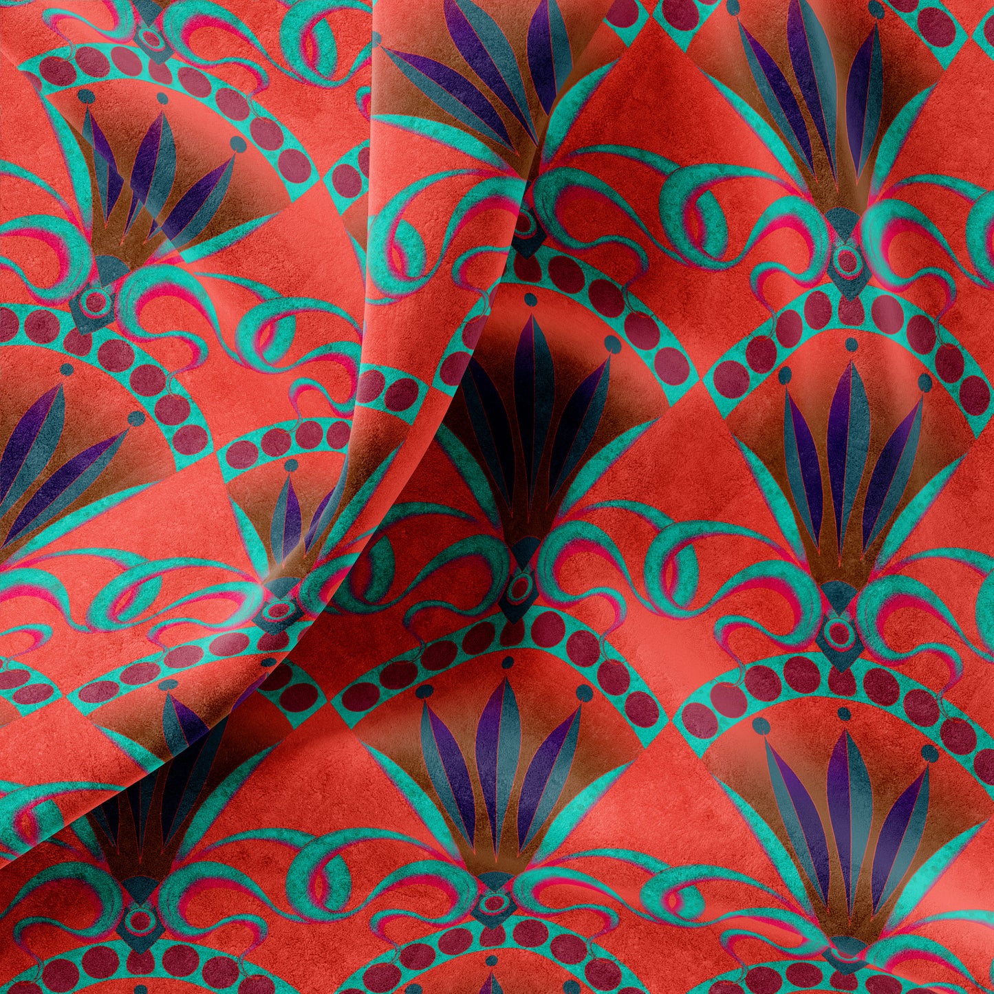 VELVET Seed Pod Fabric in Opium Poppy