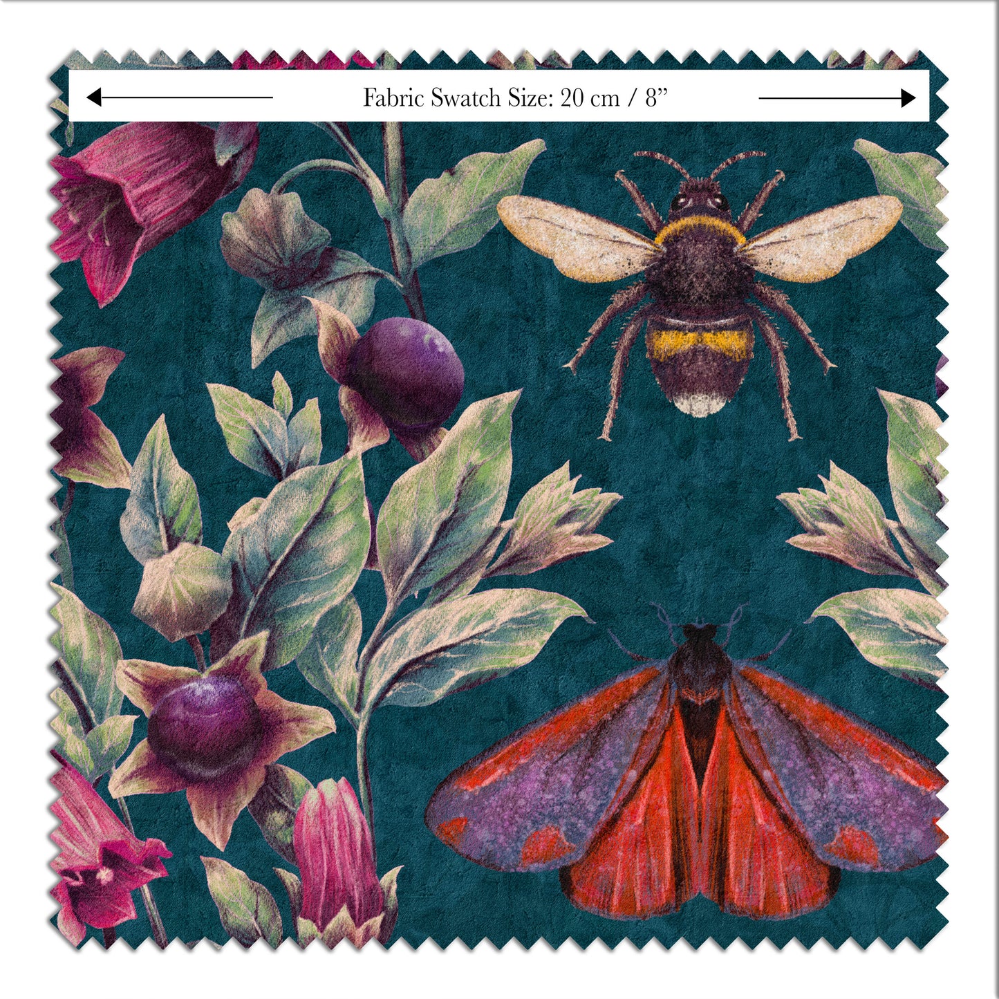 VELVET Deadly Nightshade Fabric in Midnight