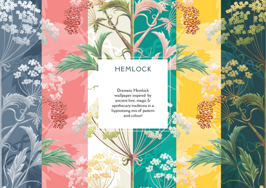 Unleash the Dark Elegance: Introducing the Hemlock Wallpaper Collection.