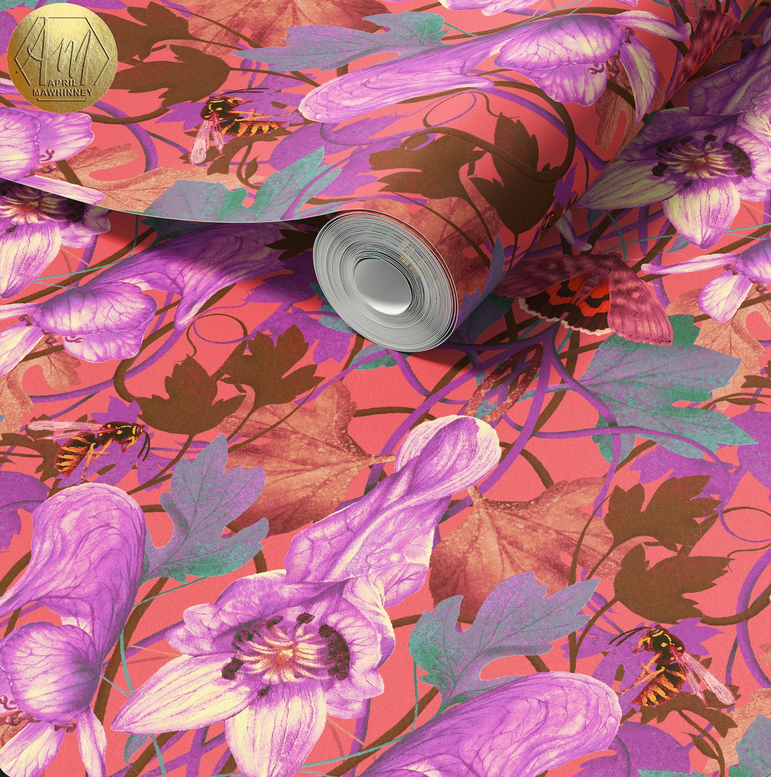 Mortal Monkshood Wallpaper and Fabric Collection