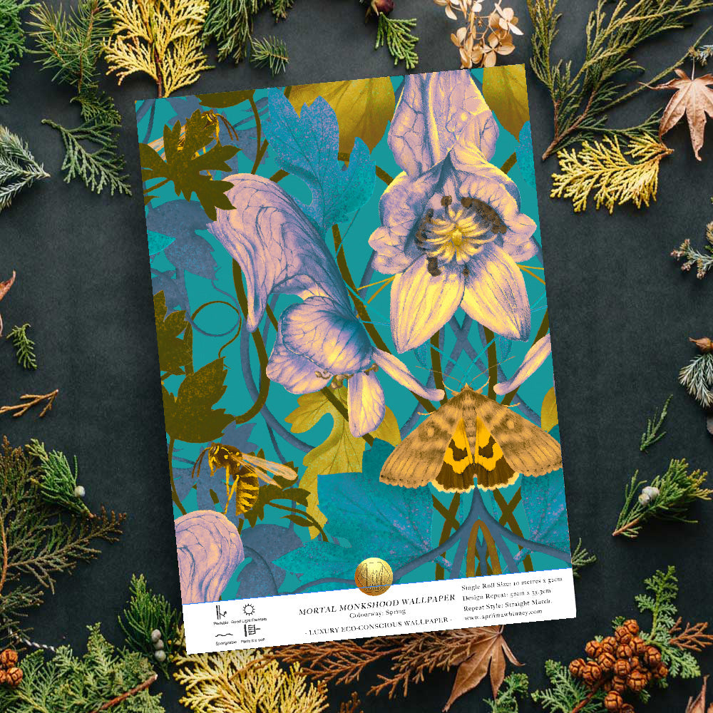 Mortal Monkshood Wallpaper SAMPLE - Spring