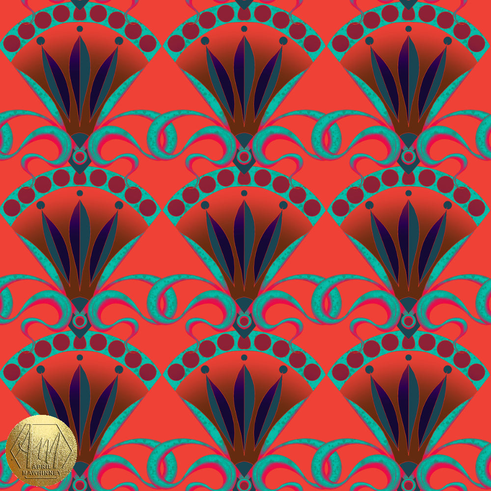 Seed Pod Fabric in Opium Poppy