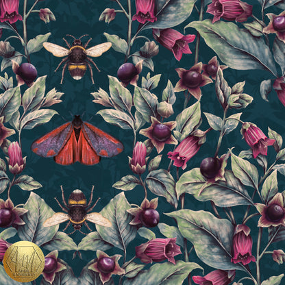 Deadly Nightshade Fabric in Midnight