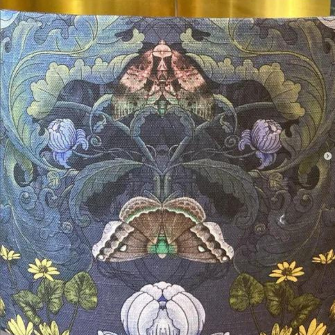Bloomsbury Moth Linen Lampshade, Handmade in Chichester, West Sussex