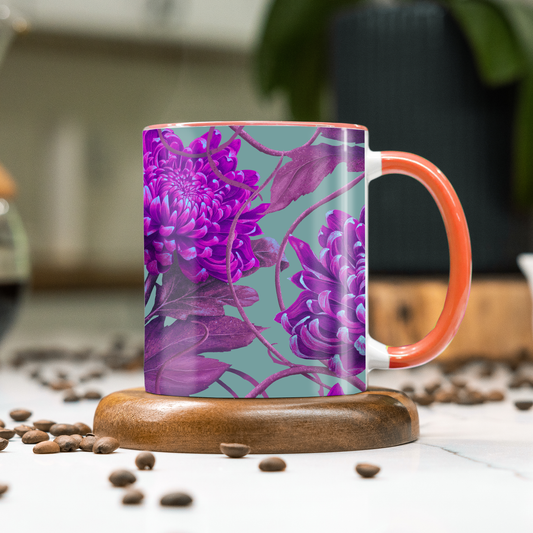 Caustic Chrysanthemum London Purple Mug | Dopamine Decor Coffee Mug