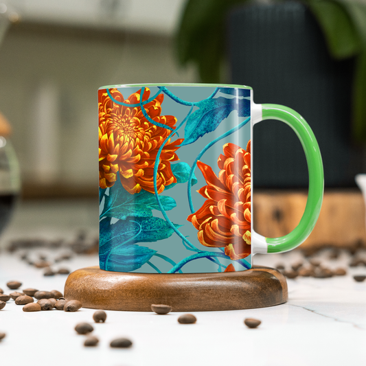 Caustic Chrysanthemum Orpiment Orange Mug | Dopamine Decor Coffee Mug