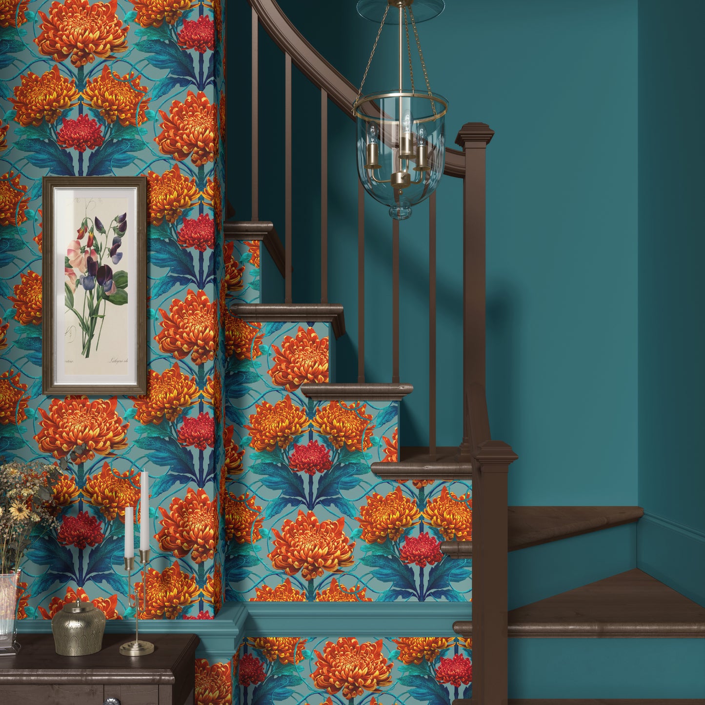 Caustic Chrysanthemum Orpiment Orange Wallpaper SAMPLE