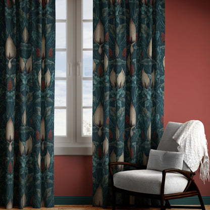 Lords and Ladies Fabric in Tincture of Teal SAMPLE