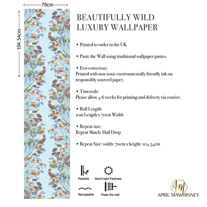Wild Hedgerow Blackbird's Egg Wallpaper A3 SAMPLE