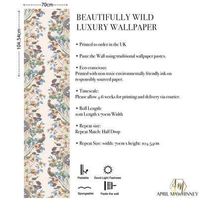 Wild Hedgerow Songthrush Wallpaper A3 SAMPLE