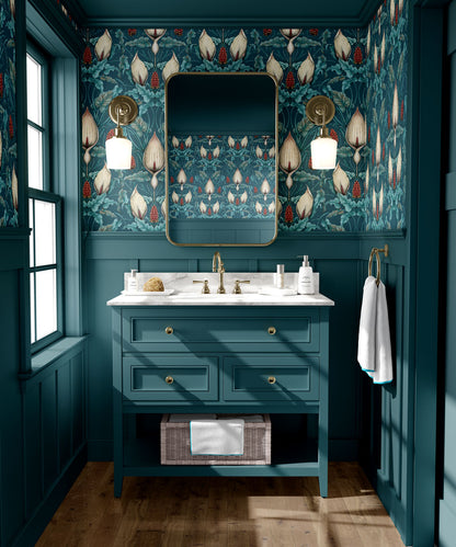 Lords and Ladies Wallpaper in Tincture of Teal