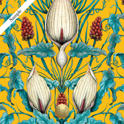 Poisonous Plant Wallpaper in Alchemist Yellow SAMPLE