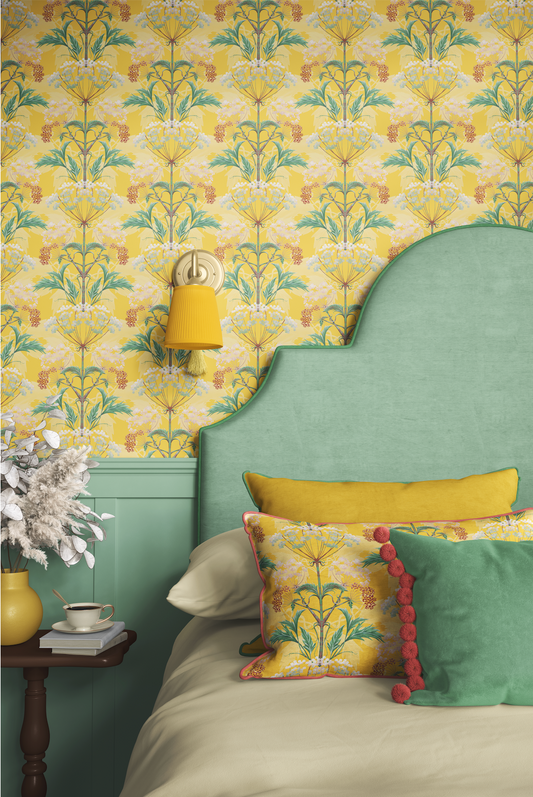 Hemlock Wallpaper in Catkin Yellow