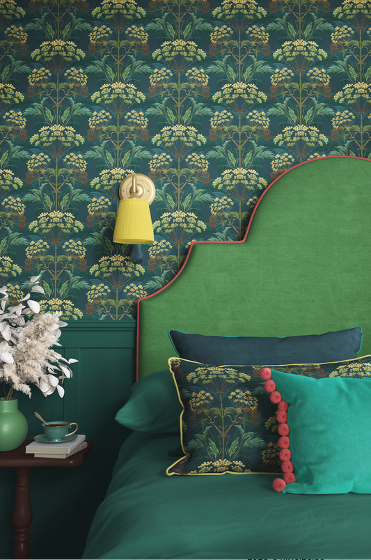 Hemlock Wallpaper in Bold Brassica Green
