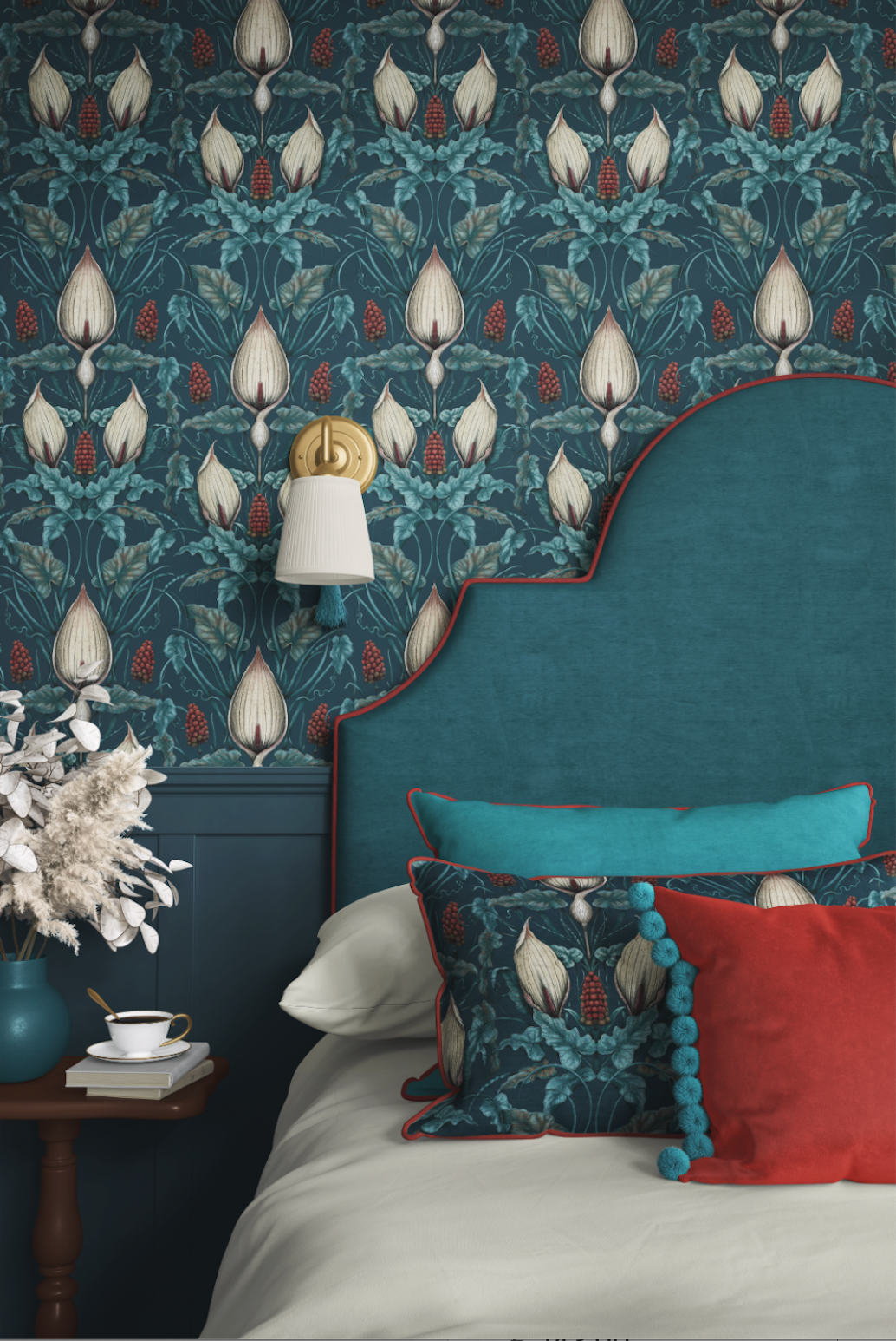 Lords and Ladies Wallpaper in Tincture of Teal