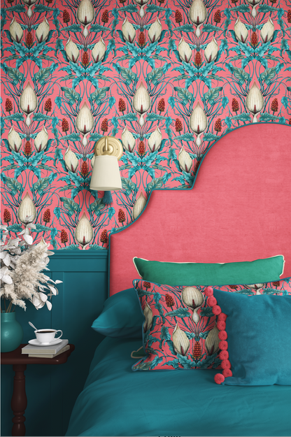 Lords and Ladies Wallpaper in Penicillin Pink