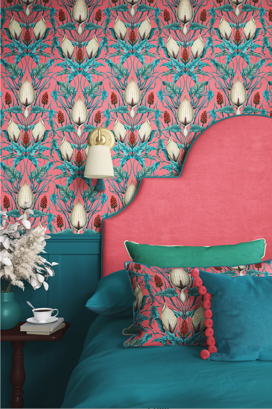 Lords and Ladies Wallpaper in Penicillin Pink