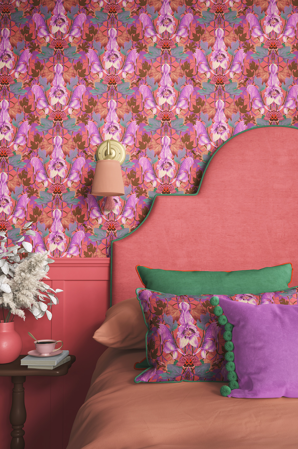 Mortal Monkshood Wallpaper SAMPLE - Summer | Bold Statement Floral Wallpaper (Paste the wall)