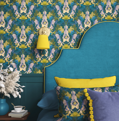 Mortal Monkshood Wallpaper SAMPLE - Winter | Luxury Botanical Wallpaper (Paste the wall)