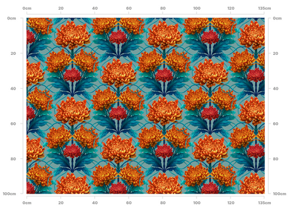 Caustic Chrysanthemum Orpiment Orange Linen Fabric SAMPLE