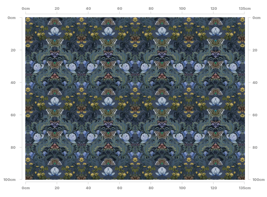 Bloomsbury Moth Arts and Crafts Style Fabric