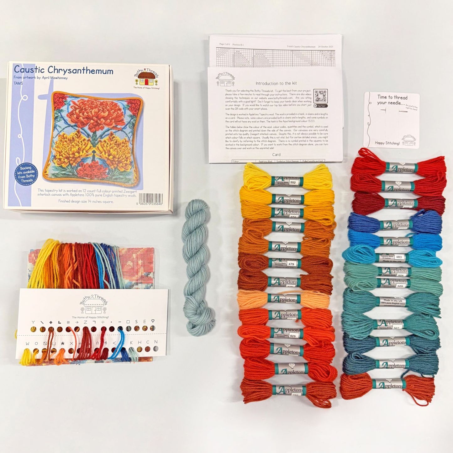 Caustic Chrysanthemum Tapestry Needlepoint Kit