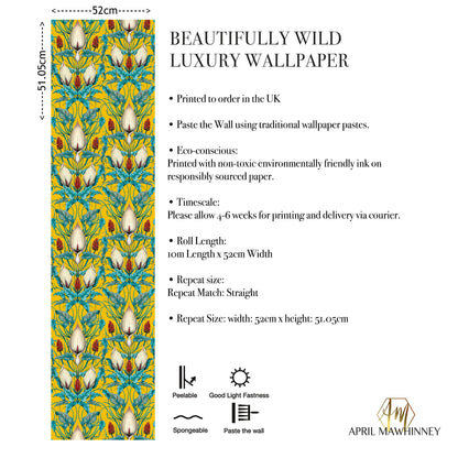Poisonous Plant Wallpaper in Alchemist Yellow SAMPLE