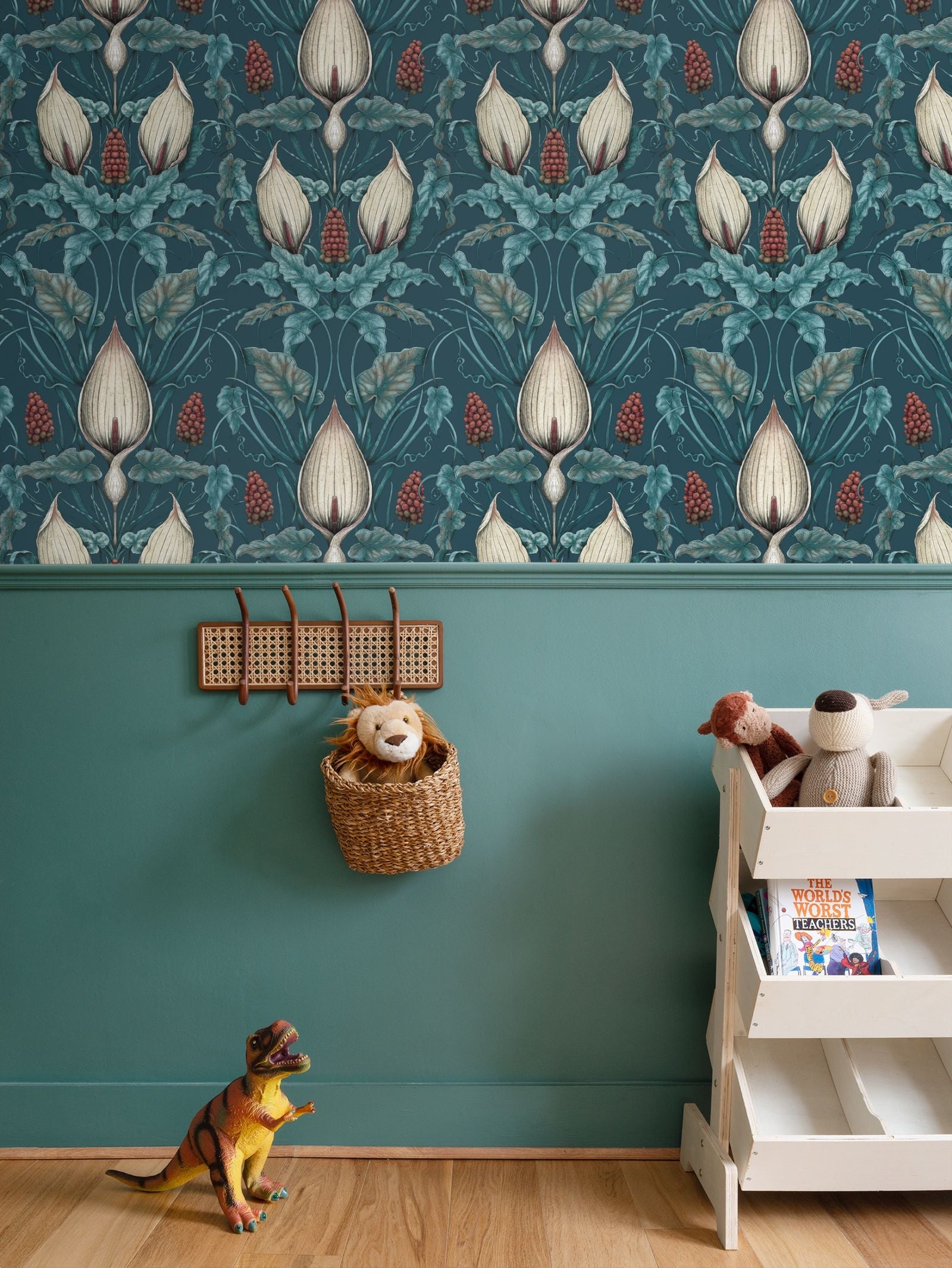 Alternative woodland inspired nursery wallpaper and interior decoration