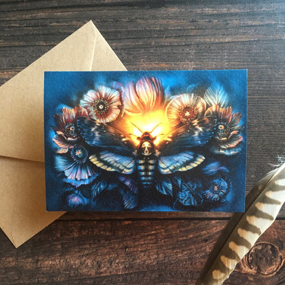Death's-Head Hawkmoth A6 Greetings Card