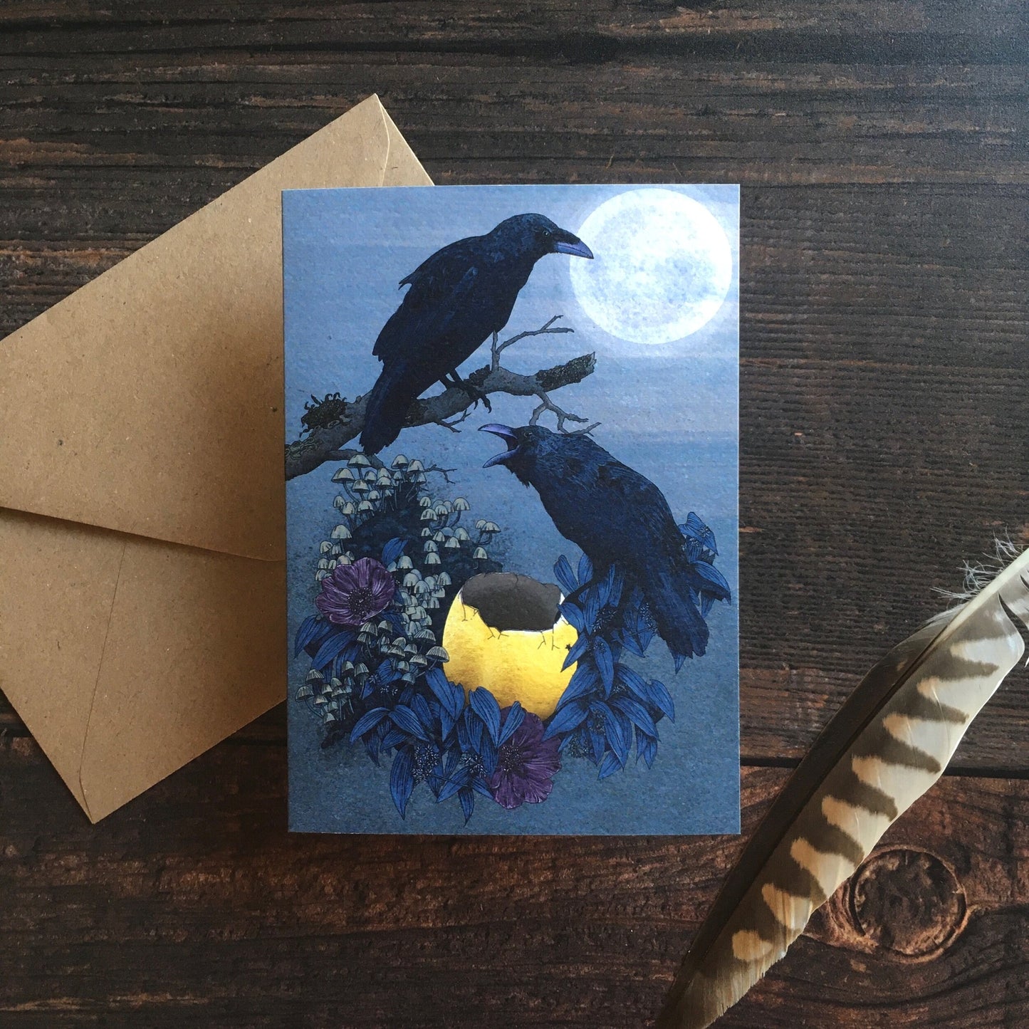 Odin's Raven A6 Greetings Card