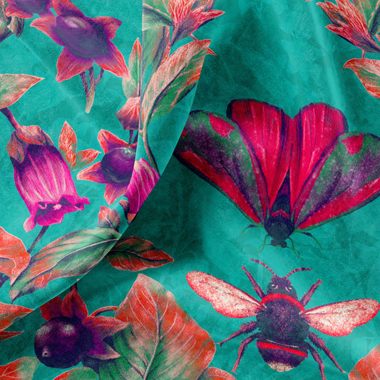 VELVET Deadly Nightshade Fabric in Belladona