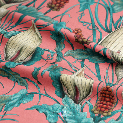 Lords and Ladies Linen Fabric in Penicillin Pink SAMPLE
