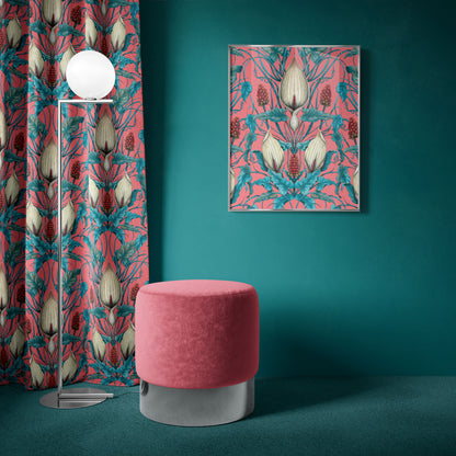 LINEN Lords and Ladies Fabric in Penicillin Pink