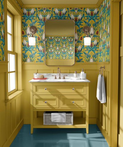 Poisonous Plant Wallpaper in Alchemist Yellow SAMPLE