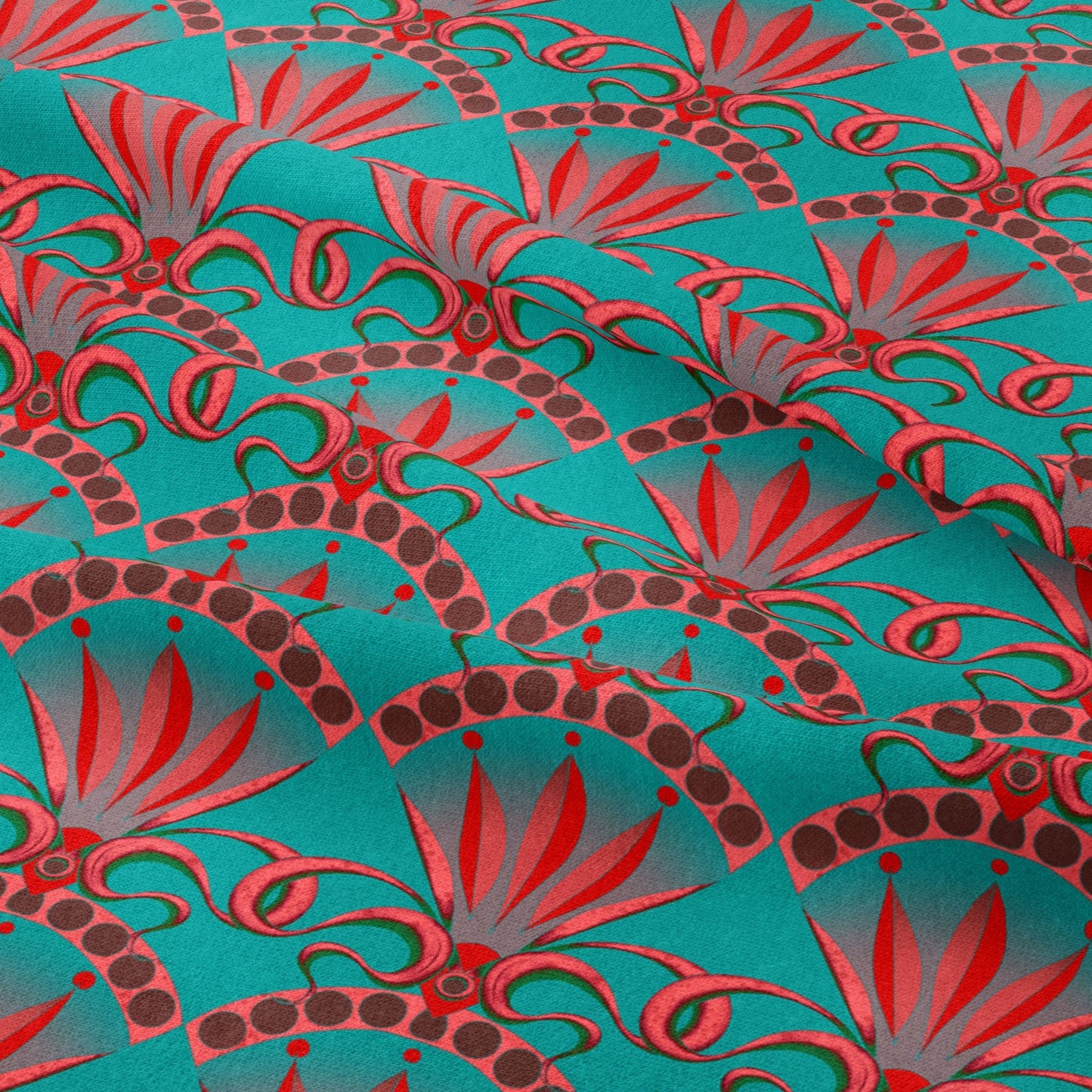 LINEN Seed Pod Fabric in Teal