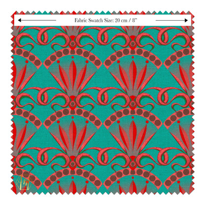 Seed Pod Fabric in Teal SAMPLE